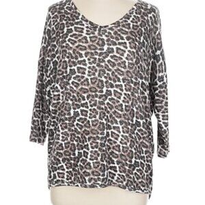 Ladies Philosophy Republic Animal Print Lightweight Sweater Size Large